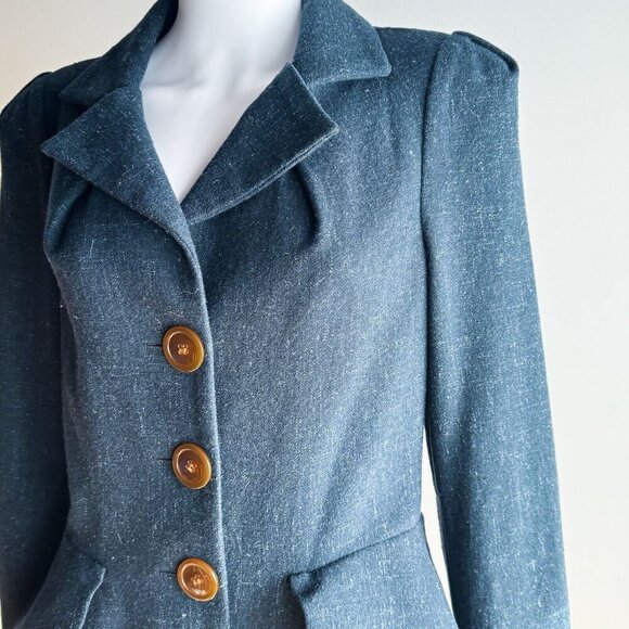 Vivienne Westwood Dust Blue Grey Lightweight Wool Blend Coat 46/M - Picture 3 of 13